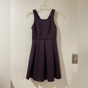 Express Purple Pleated A-Line Cocktail Dress